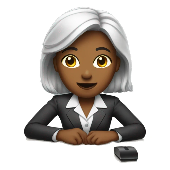 secretary at reception table sticker