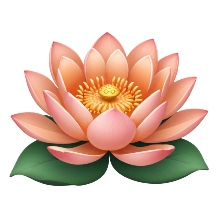 Peach colored lotus flower sticker