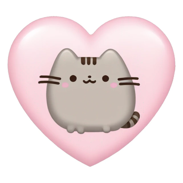 pusheen light pink heart sticker