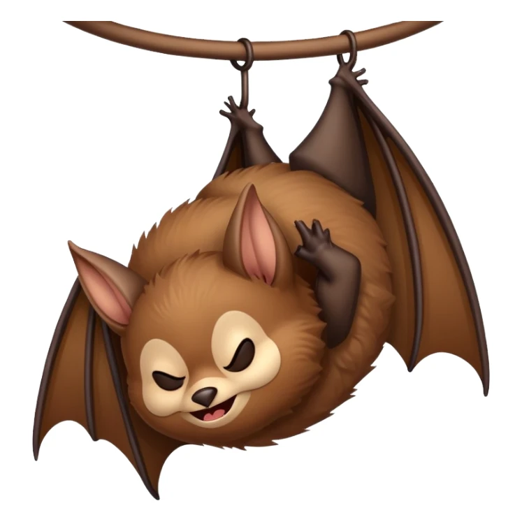 bat sleeping upside down sticker