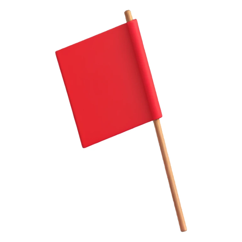 red flag on a wooden stick sticker