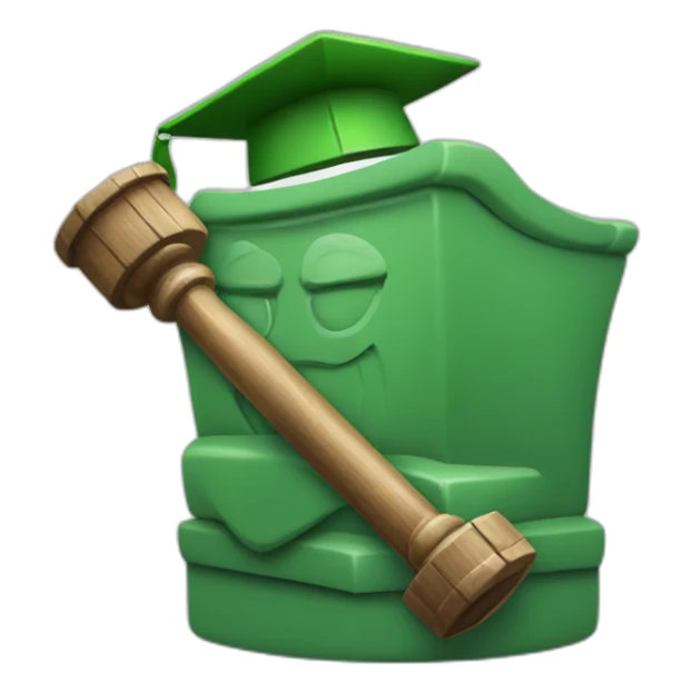 Green judge with hammer sticker