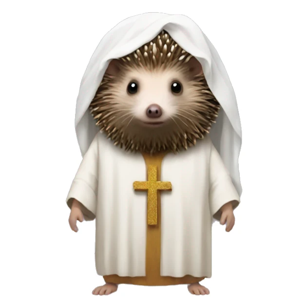 Hedgehog dressed like Jesus  sticker