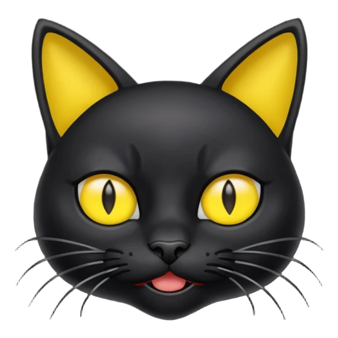 Black cat with yellow ears mad sticker