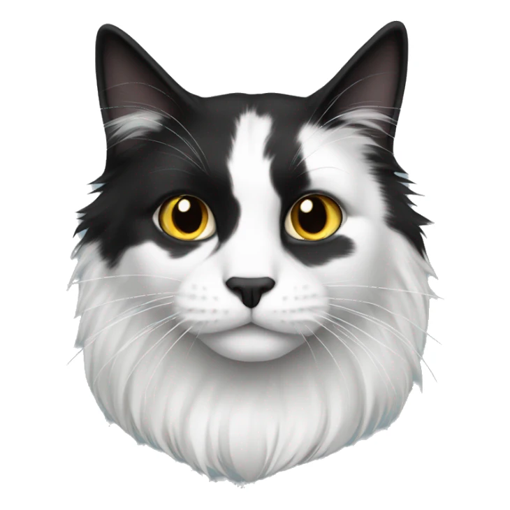 Black and white long haired cat sticker