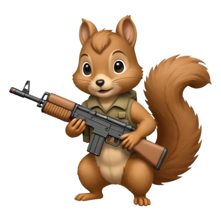 Squirrel holding xm7 assault rifle sticker