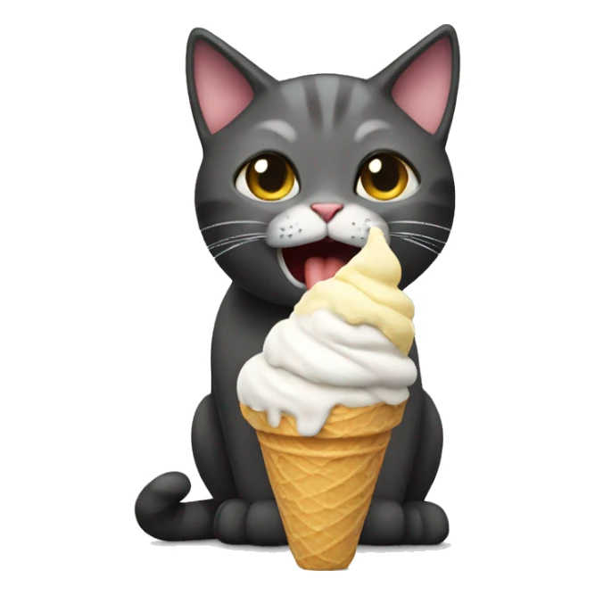Cat eating ice cream sticker