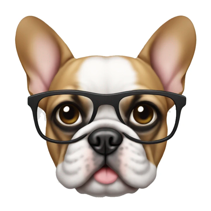 Frenchie wearing glasses  sticker
