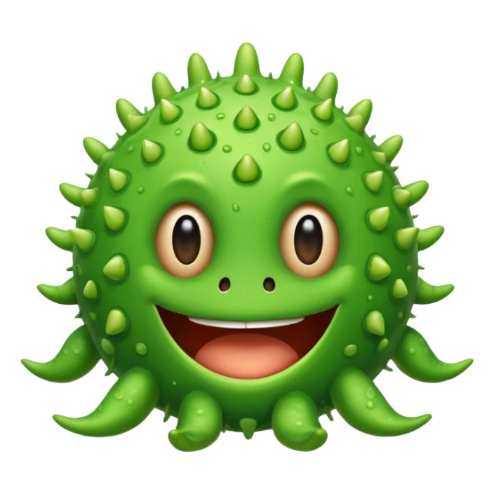 smiling green virus sticker