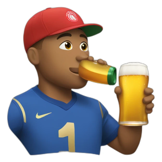mbappe drinking beer sticker