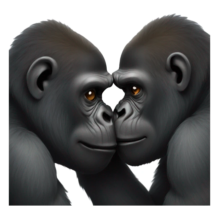 Two black gorillas touching noses sticker