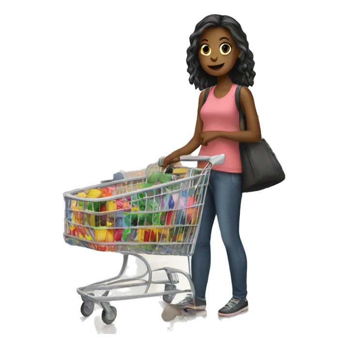 Girl shopping sticker