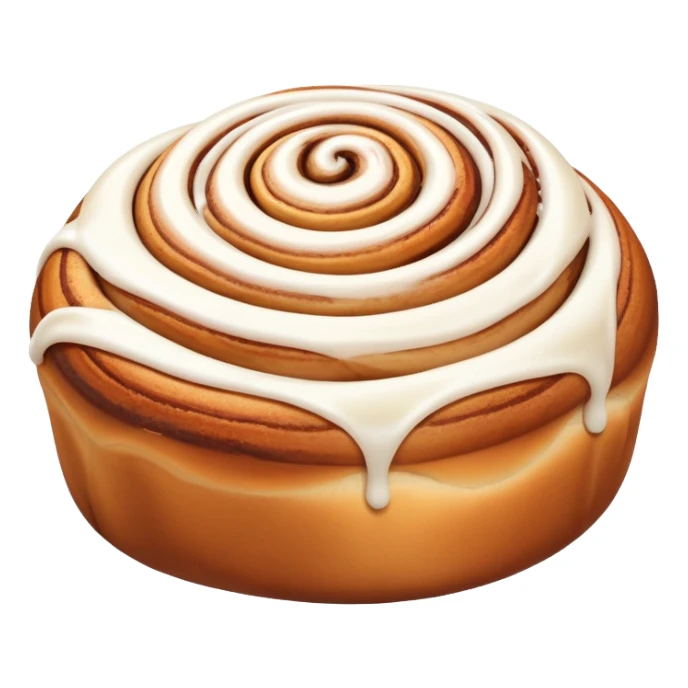 ultra realistic cinnamon bun with extra icing sticker