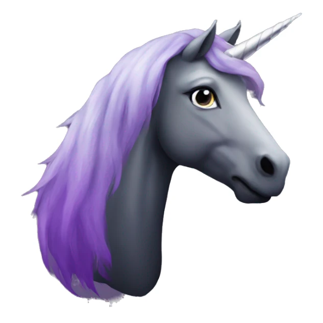 Black, purple, & silver unicorn  sticker