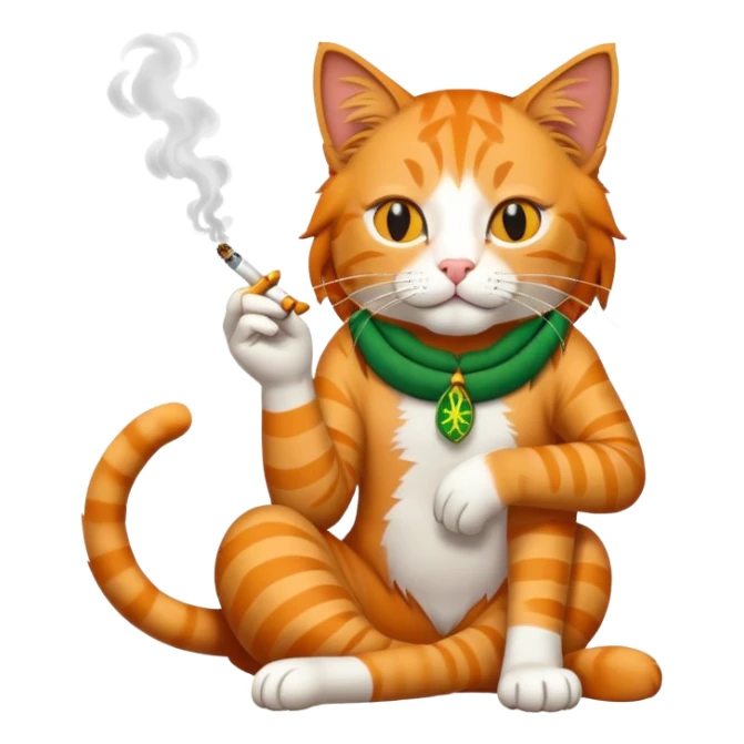 Bob Marley cat smoking weed sticker