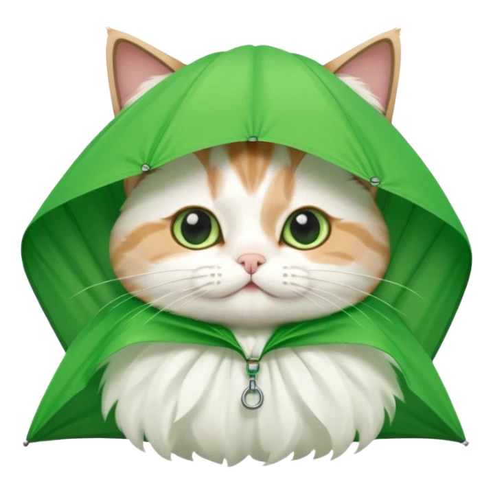 runny nose cat with green parachute sticker