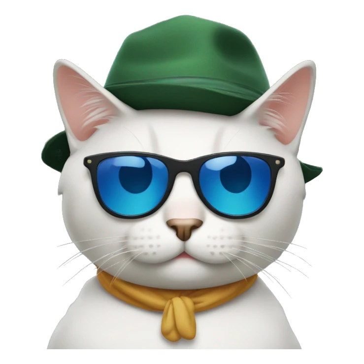Cat with sunglasses and hat  sticker