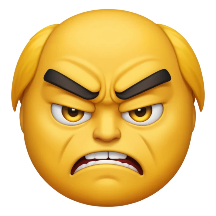 yelling angry emoji, furrowed brows sticker