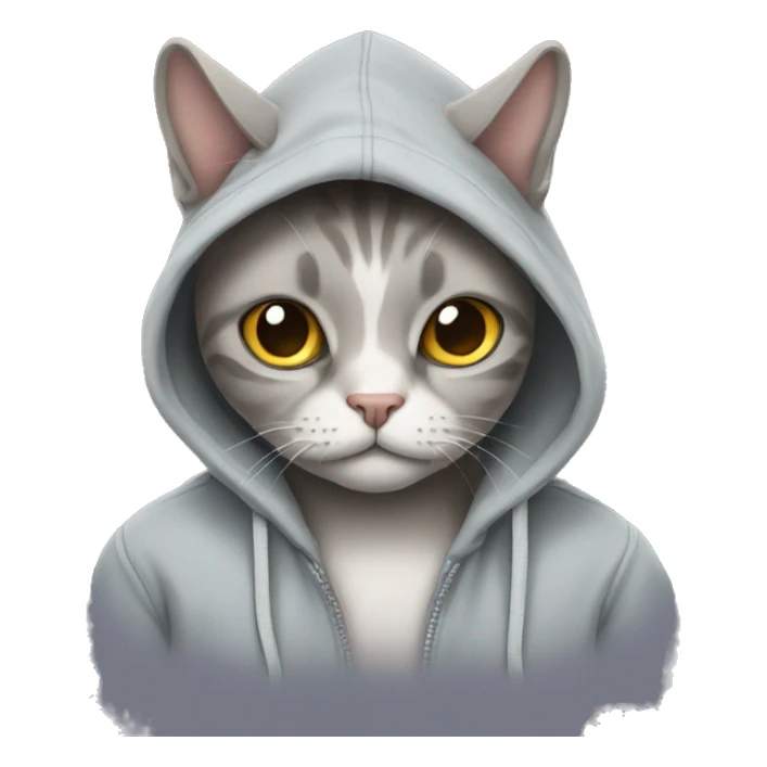 Cat wearing hoodies  sticker