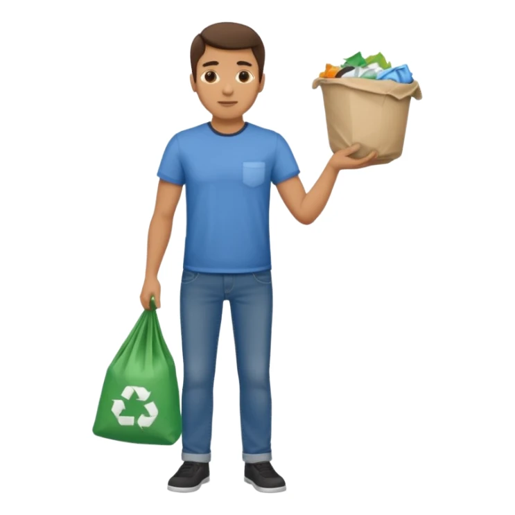 man taking out the trash sticker