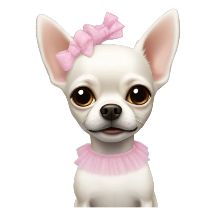 white chihuahua with a tutu sticker