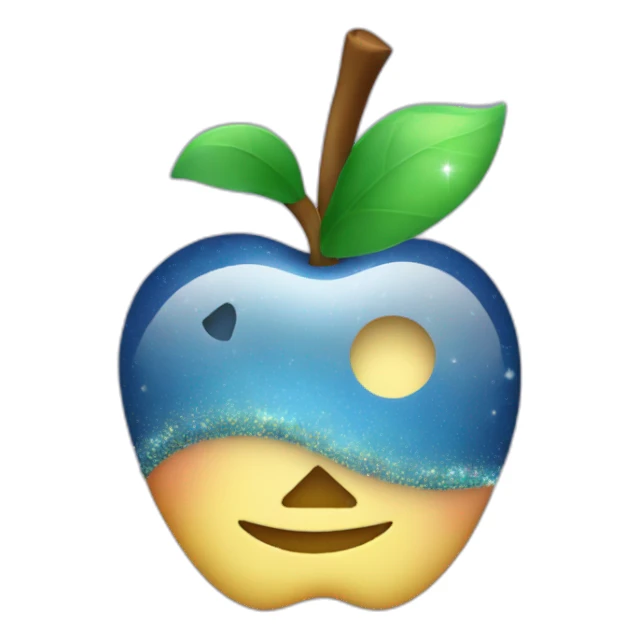 apple emoji or trending graph with sparkles around it sticker