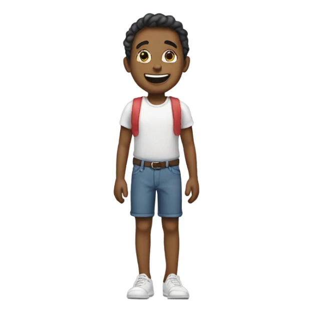 Happy with feet behind back sticker