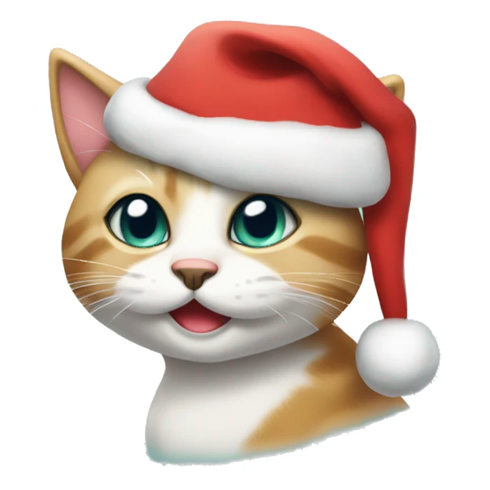 pretty happy christmas cat sticker