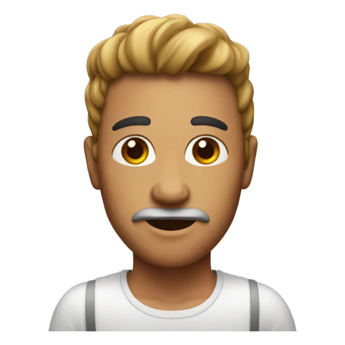 human with pan on head sticker