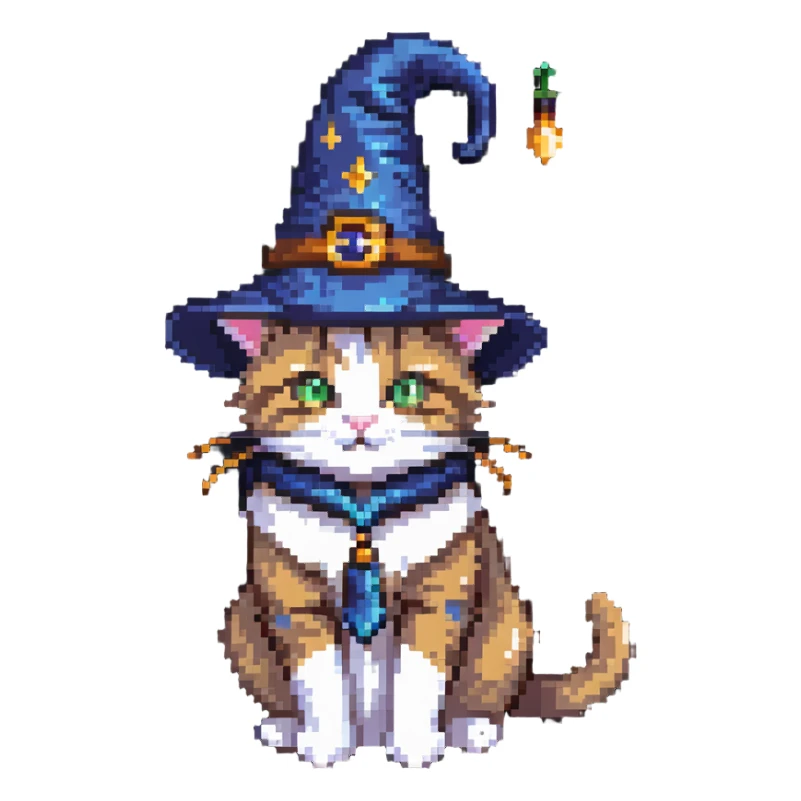 cute cat wizard sticker