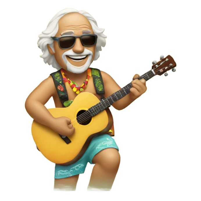Jimmy Buffett playing guitar sticker