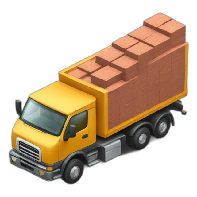 truck delivery bricks sticker