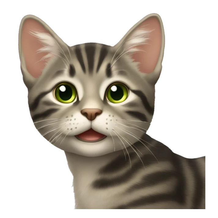 трехцветная кошка с зелёными глазами  sticker