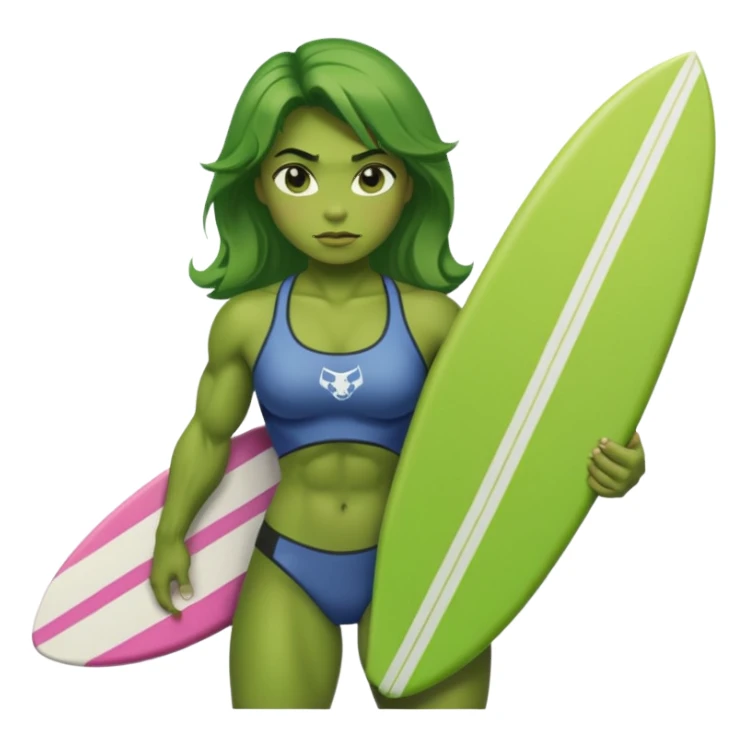 hulk Girl with surfboard sticker