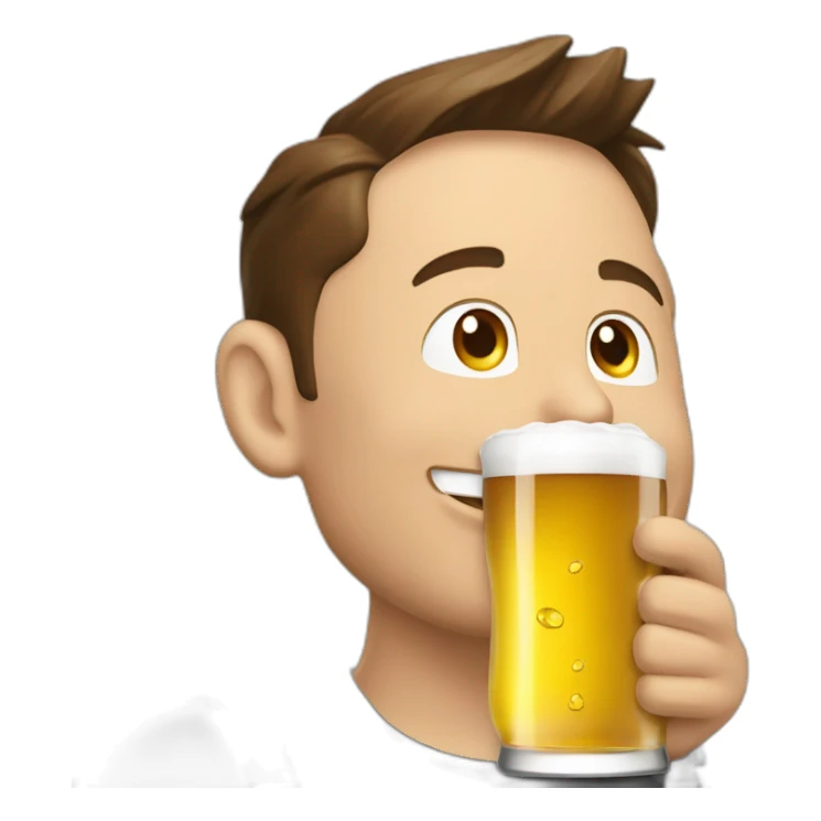 Elon Musk qui boit une bière  sticker