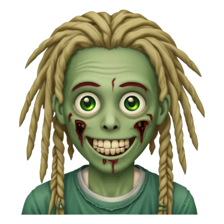 zombie with dreads with braces smiling sticker