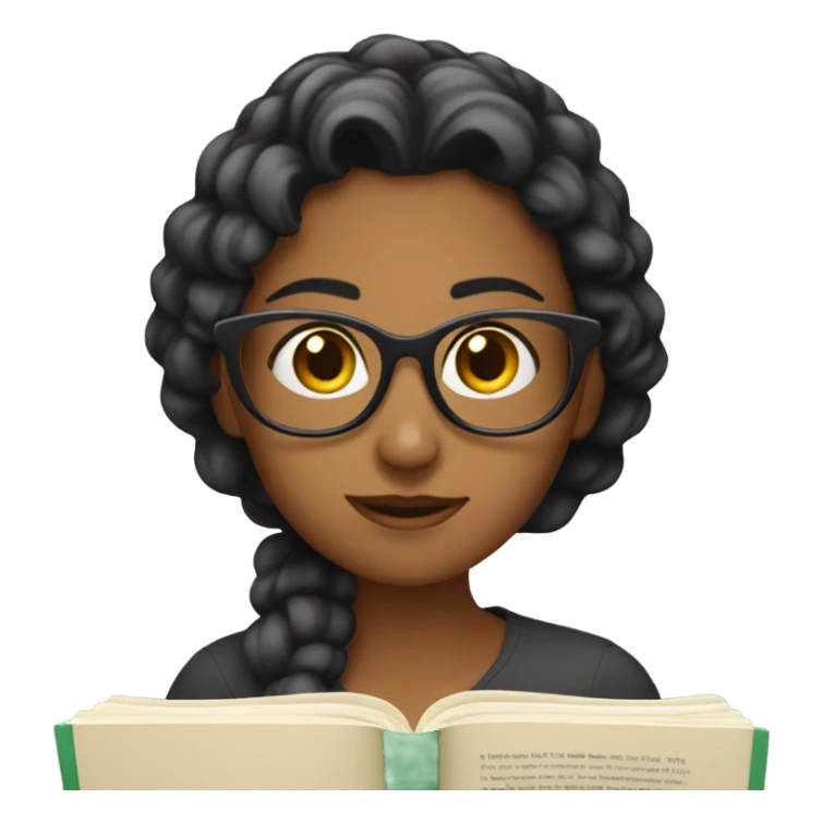 Una chica leyendo sticker