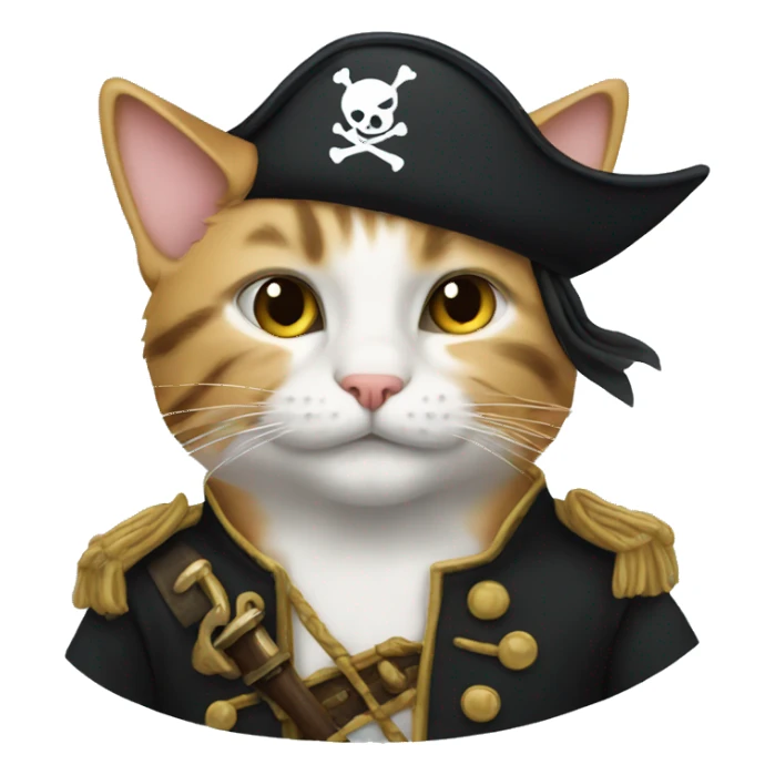 Cat with pirate sticker
