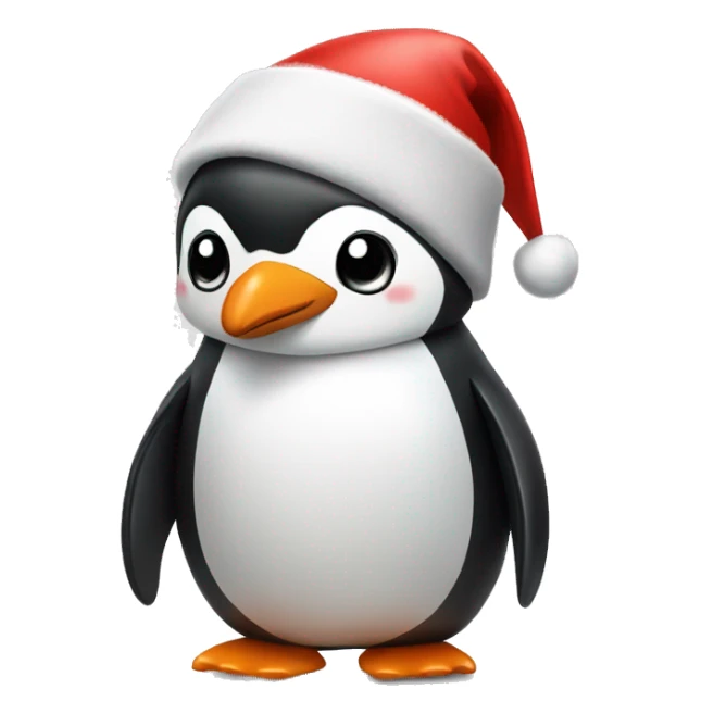 Penguin with Christmas hat sticker