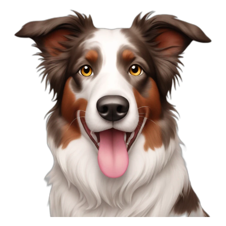 red merle white pink nose border collie sticker