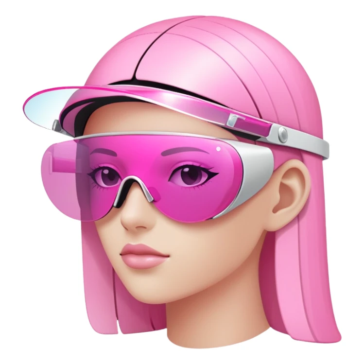 slim frameless pink visor sunglasses, Y2K cyber style, single piece lens sticker
