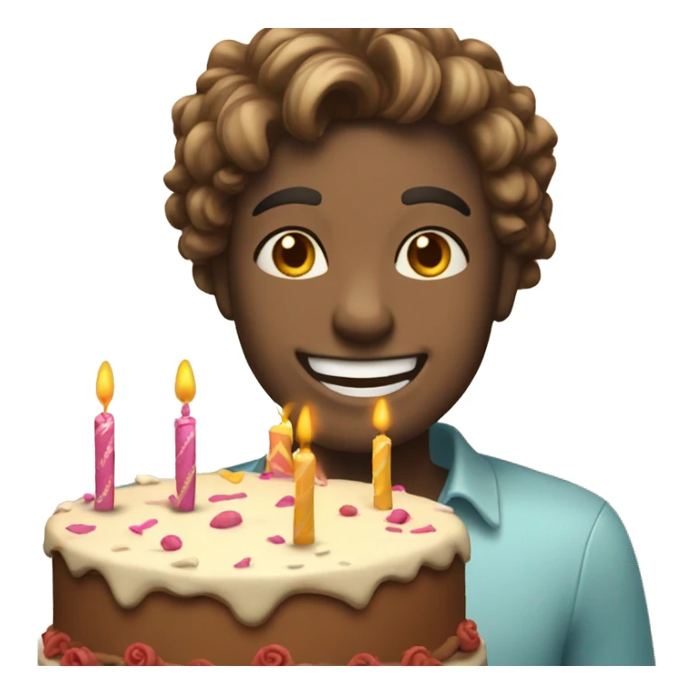 Birthday smile with cake  sticker