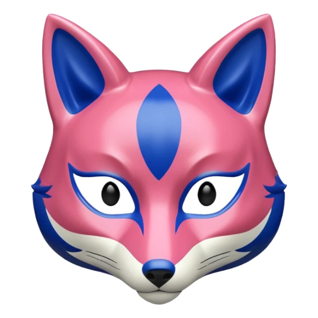 Red, blue and pink fox mask sticker