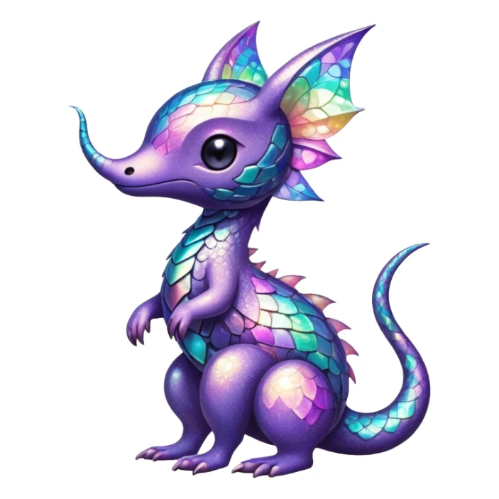 dark-pastel Randomly-colored sparkly exotic Fakémon-creature with random patterns sticker
