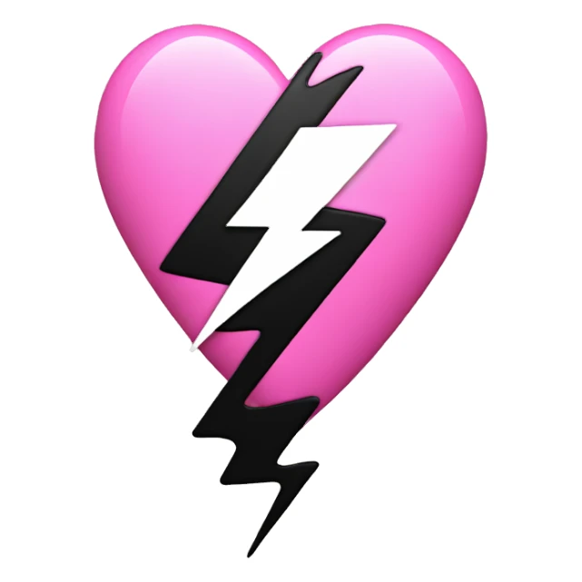 Pink heart with black lightning  sticker