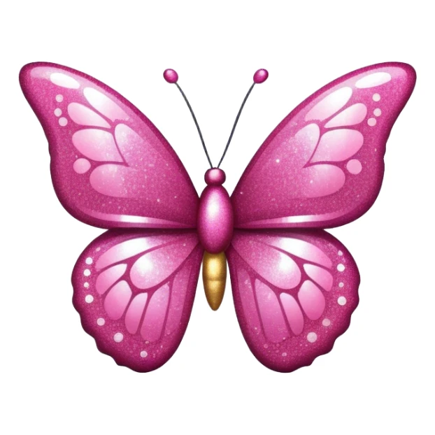 Glitter butterfly pink sticker