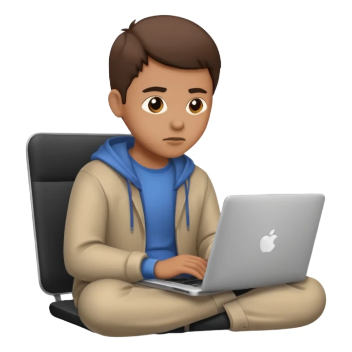 a person sitting straight and using laptop sticker