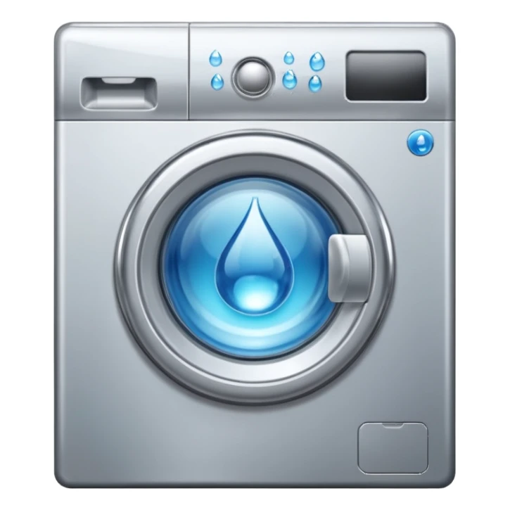 create an icon for washing machine with big water drop in front sticker