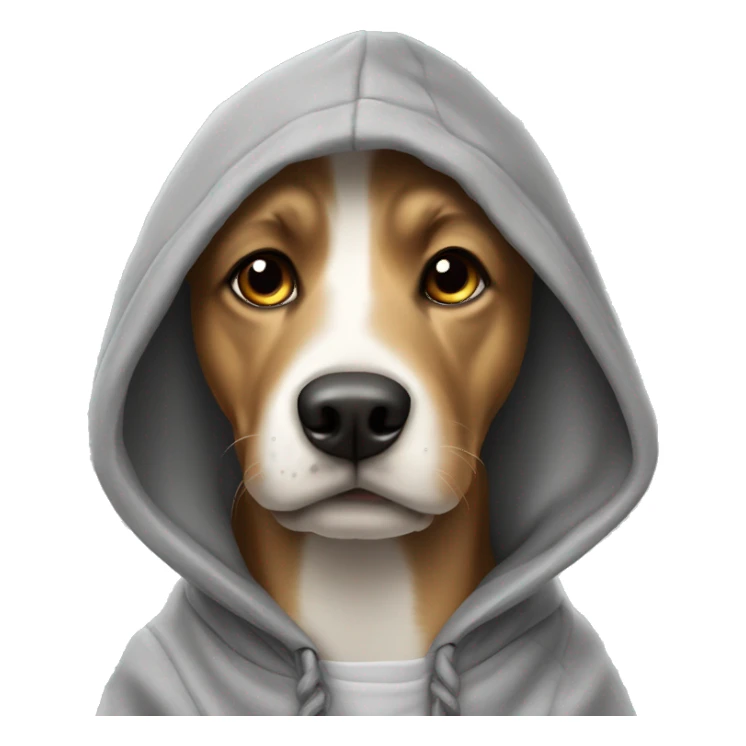 Dog wearing a hoodie￼  sticker