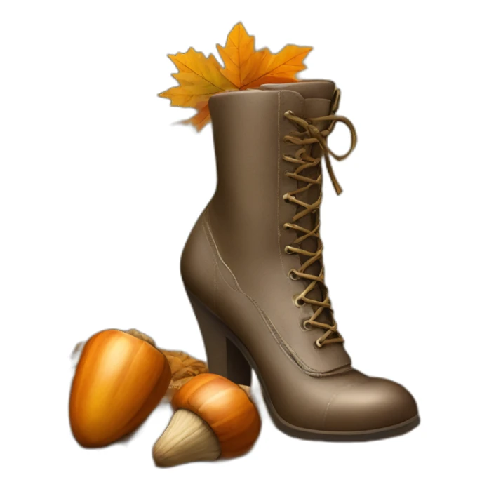 high heel boot standing on acorns sticker